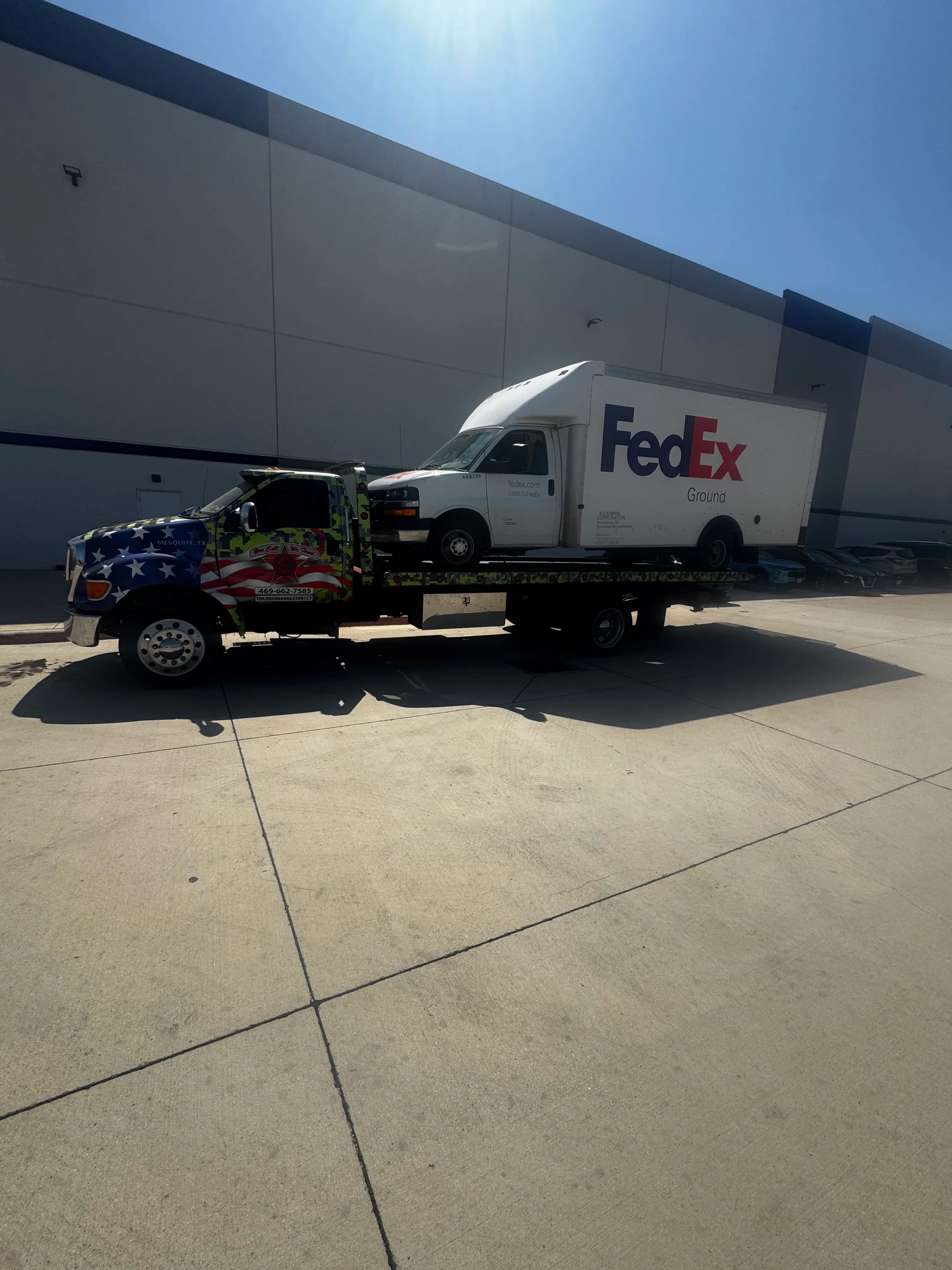 Project Flatbed Towing for a Down Delivery Vehicle in Mesquite TX image
